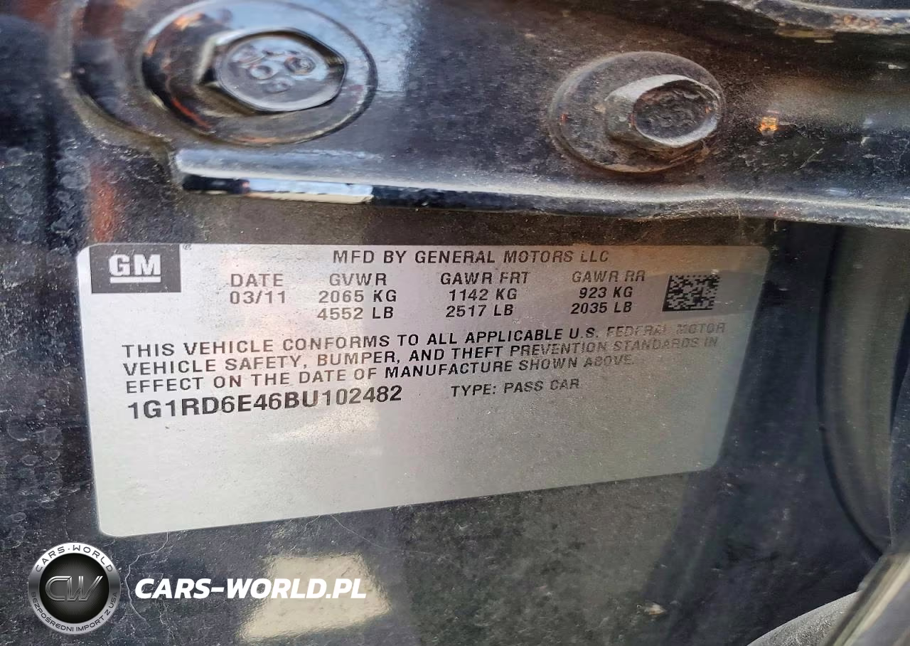 2011 Chevrolet Volt VIN:1G1RD6E46BU102482 - 12