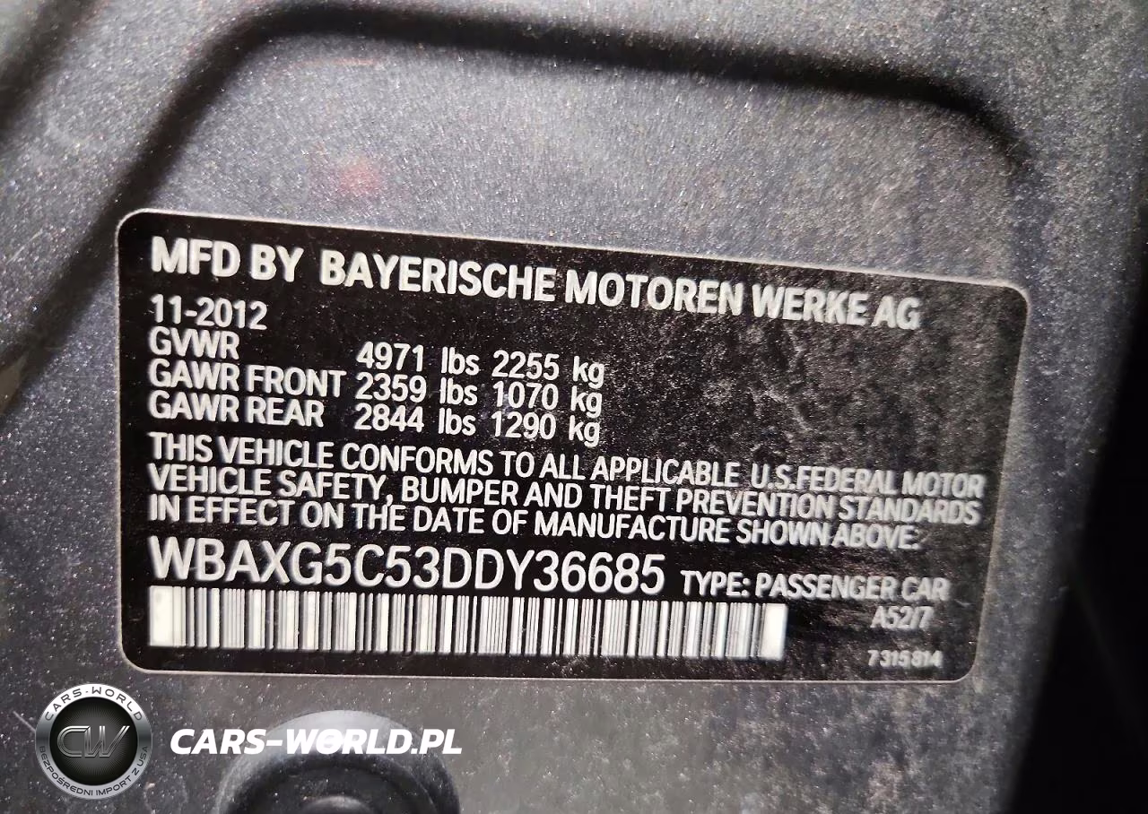 2013 BMW 528 I VIN:WBAXG5C53DDY36685 - 12