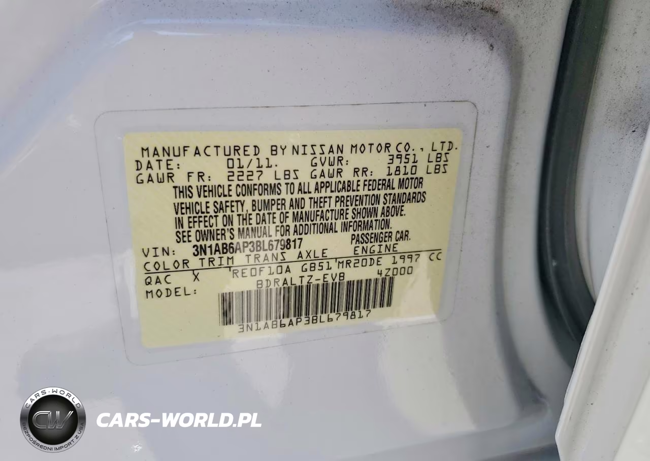 2011 Nissan Sentra 2.0 VIN:3N1AB6AP3BL679817 - 12