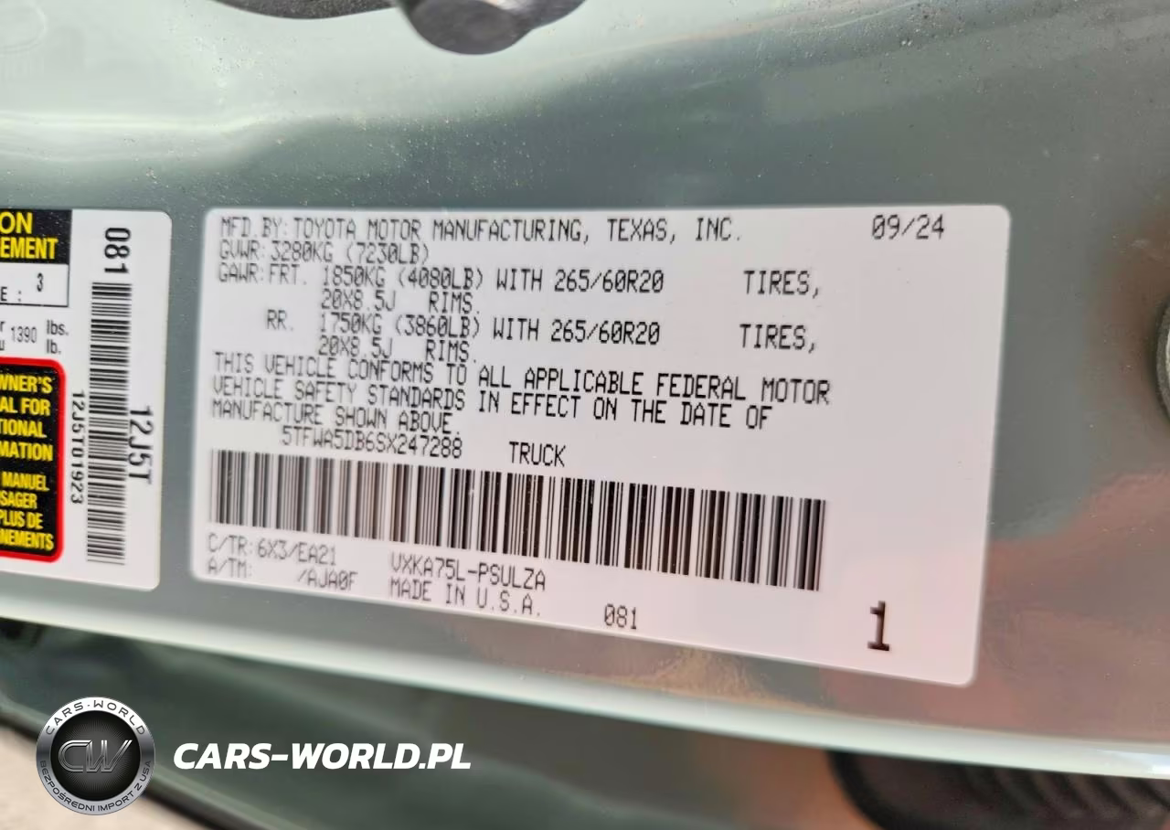 2025 Toyota Tundra Limited VIN:5TFWA5DB6SX247288 - 12