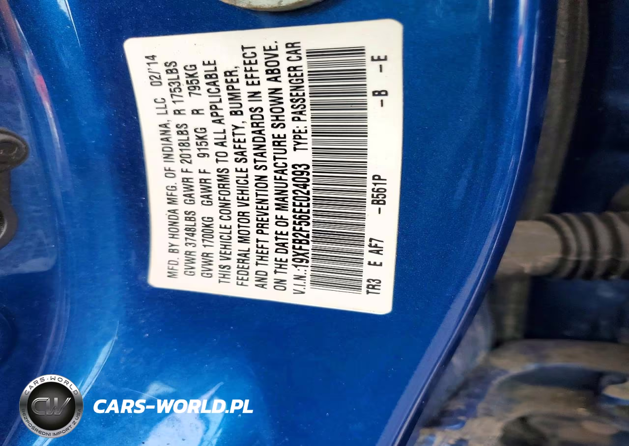 2014 Honda Civic Lx VIN:19XFB2F56EE024093 - 12
