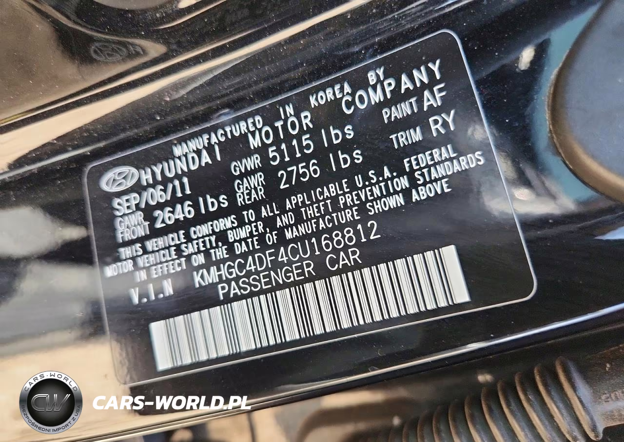 2012 Hyundai Genesis 4.6L VIN:KMHGC4DF4CU168812 - 13