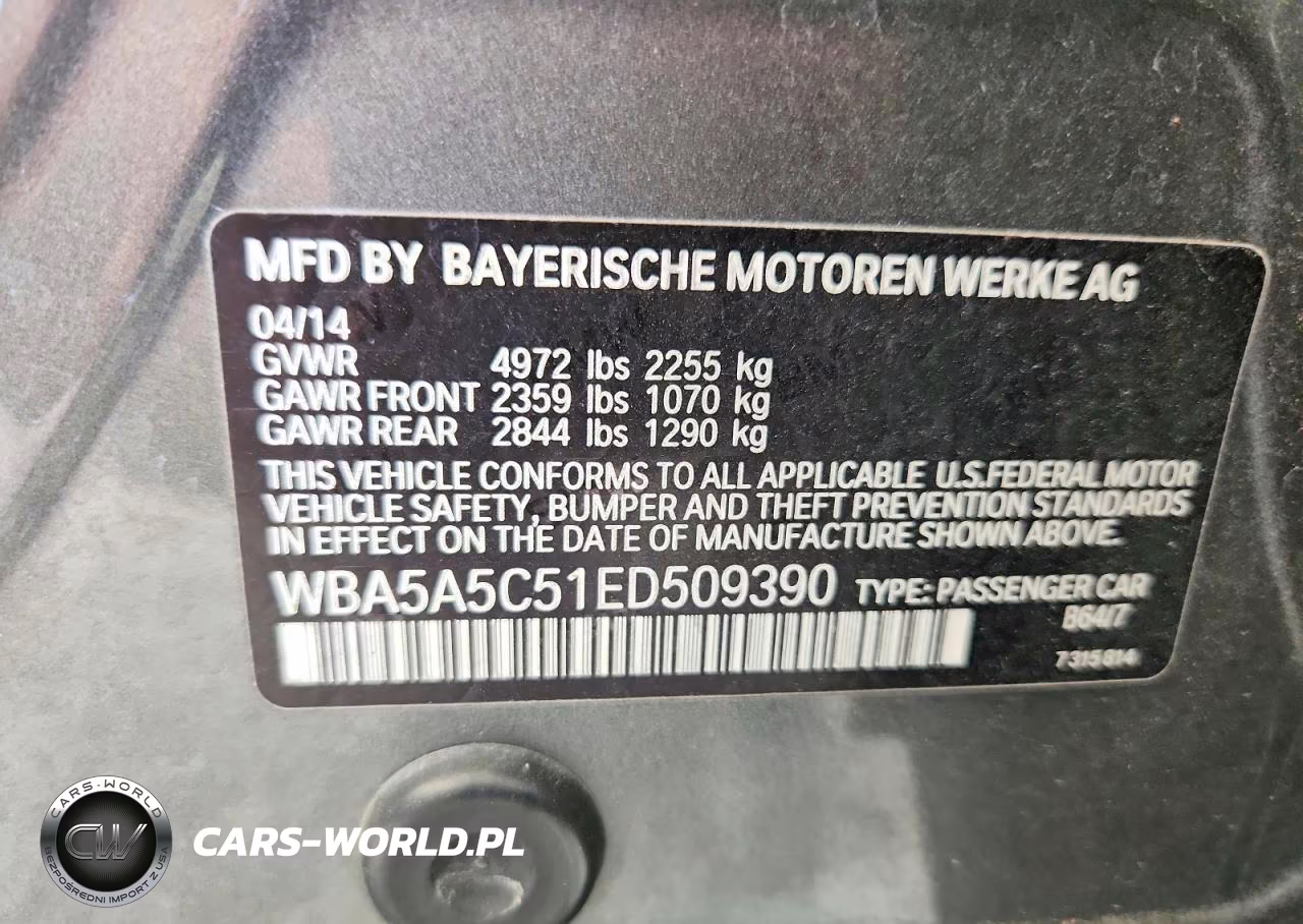 2014 BMW 528 I VIN:WBA5A5C51ED509390 - 12