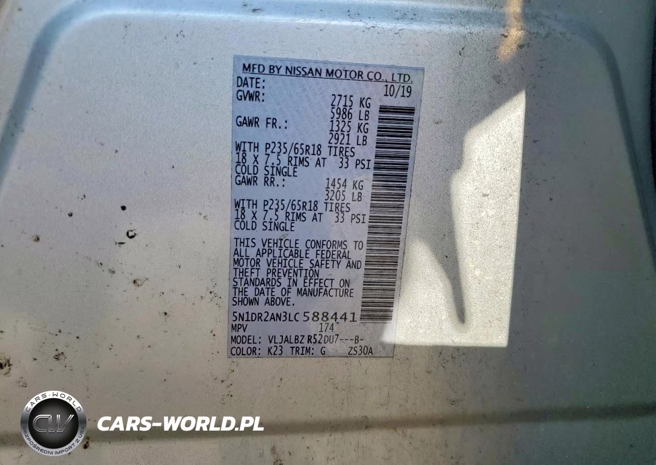 2020 Nissan Pathfinder S VIN:5N1DR2AN3LC588441 - 13