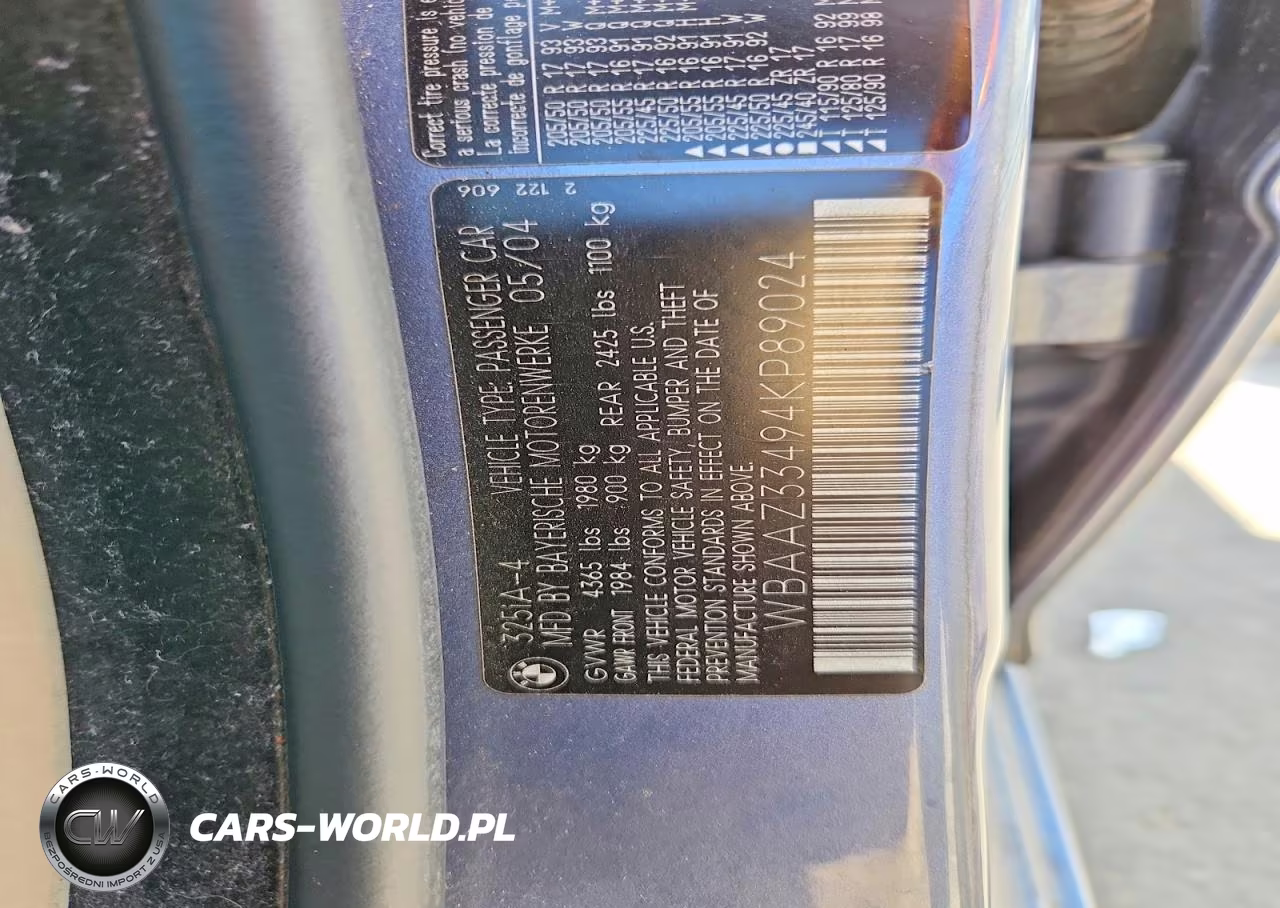 2004 BMW 325 Is Sulev VIN:WBAAZ33494KP89024 - 13