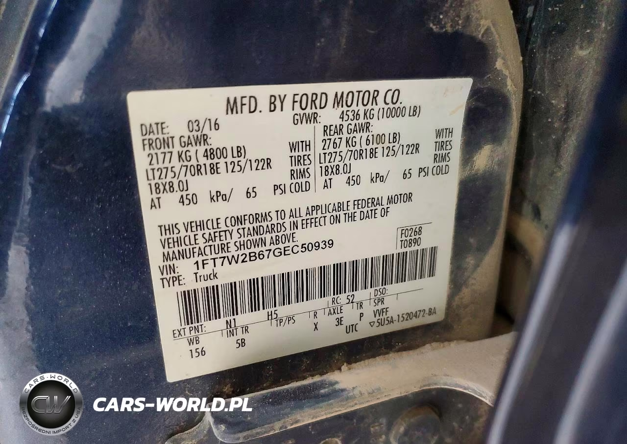 2016 Ford F250 Super Duty VIN:1FT7W2B67GEC50939 - 13