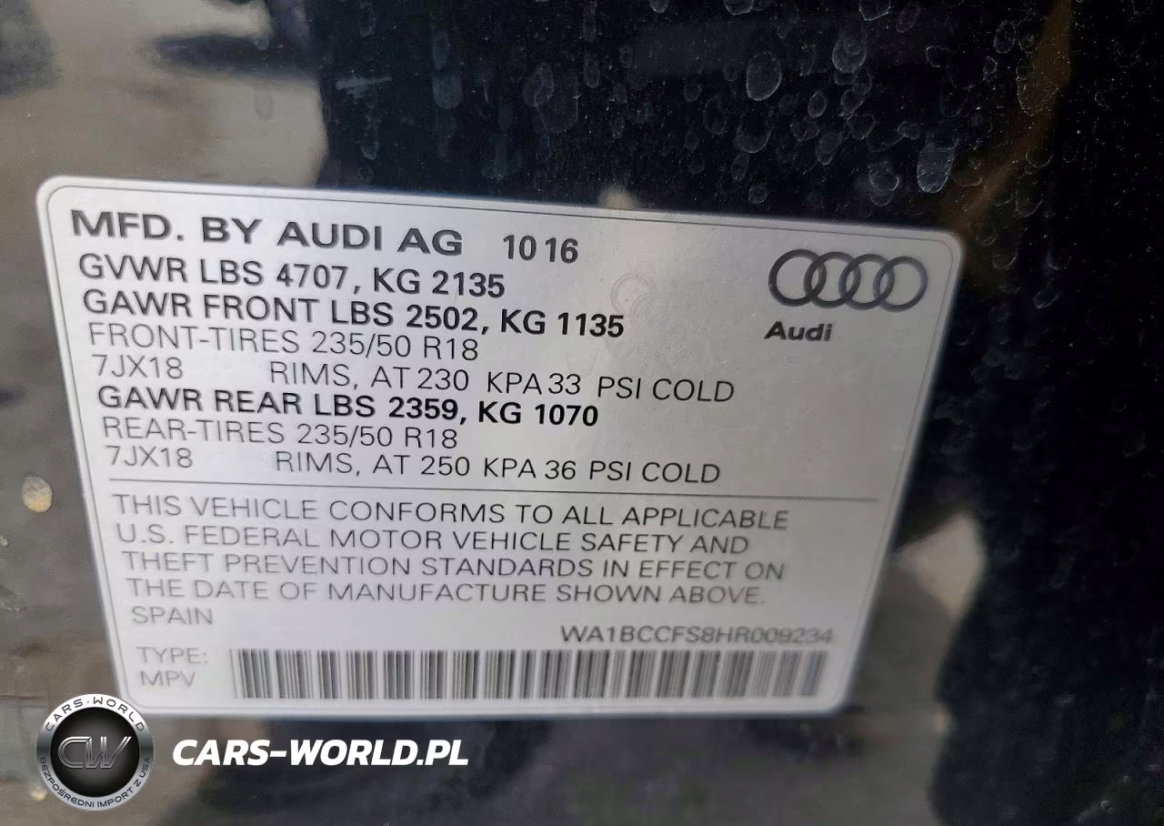 2017 Audi Q3 Premium VIN:WA1BCCFS8HR009234 - 13