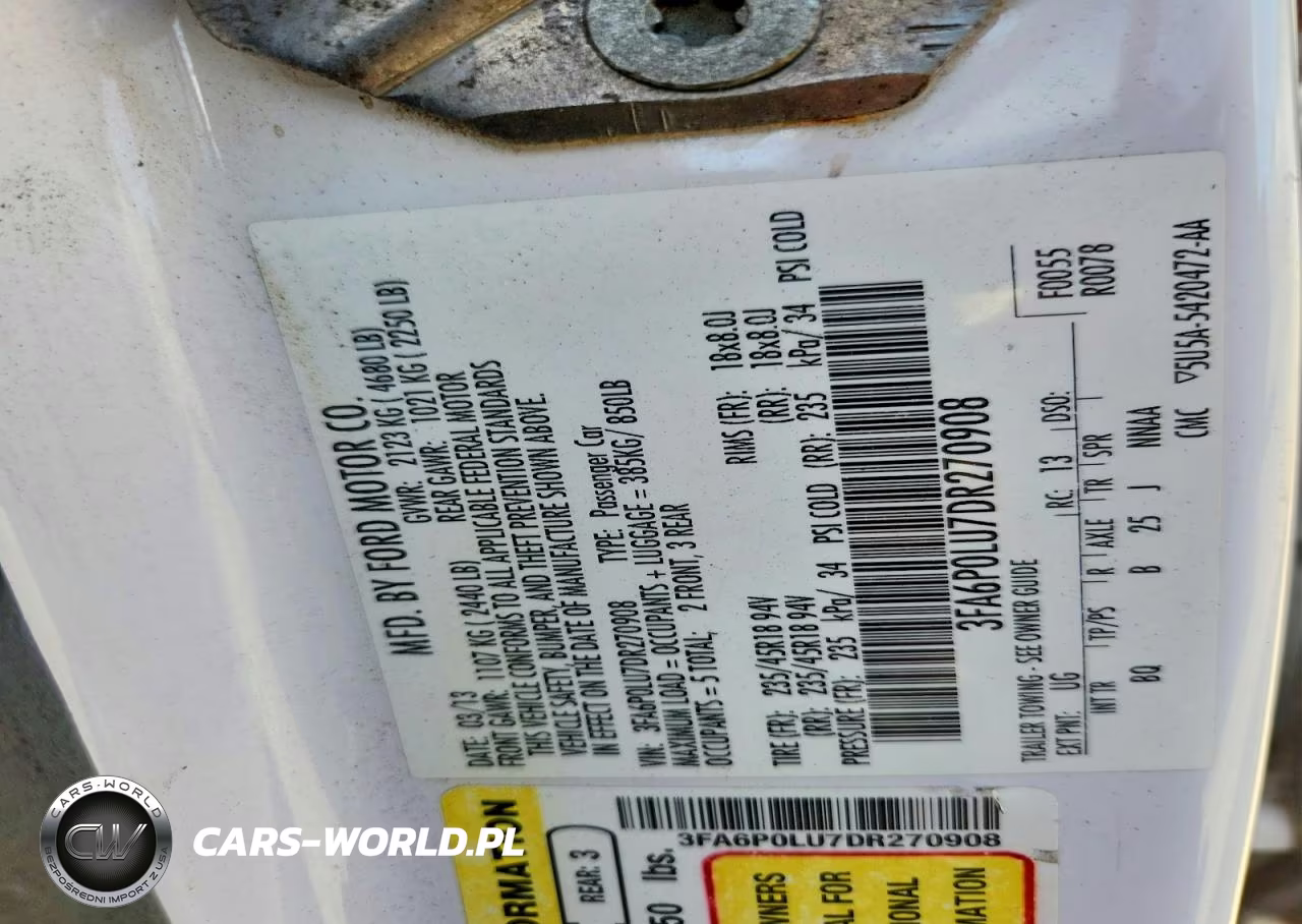 2013 Ford Fusion Se Hybrid VIN:3FA6P0LU7DR270908 - 12