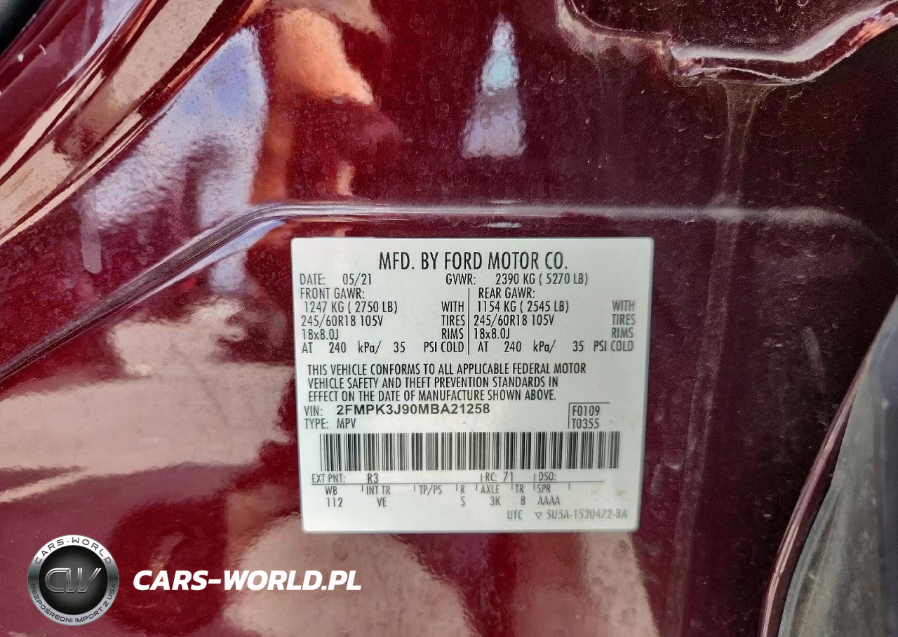 2021 Ford Edge Sel VIN:2FMPK3J90MBA21258 - 13