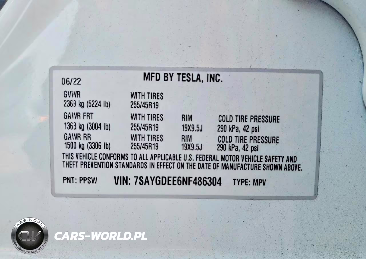 2022 Tesla Model Y VIN:7SAYGDEE6NF486304 - 12