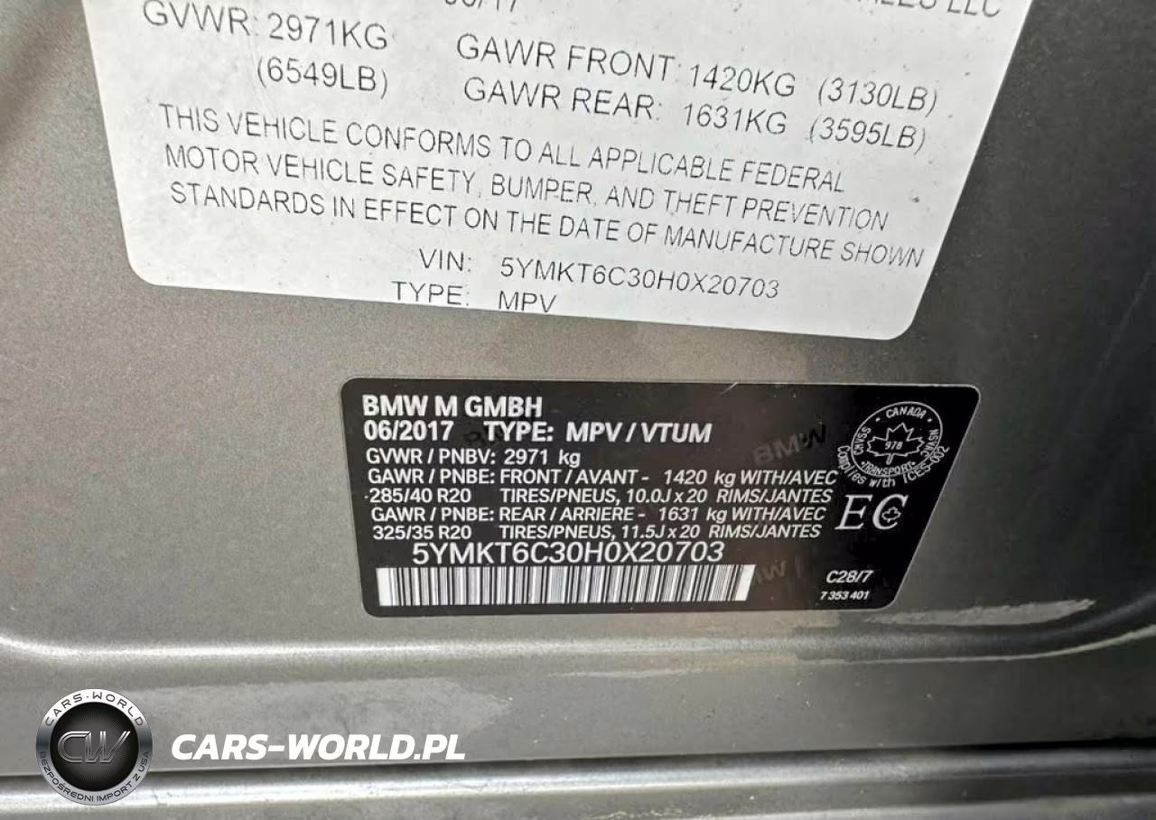 2017 BMW X5 M VIN:5YMKT6C30H0X20703 - 10