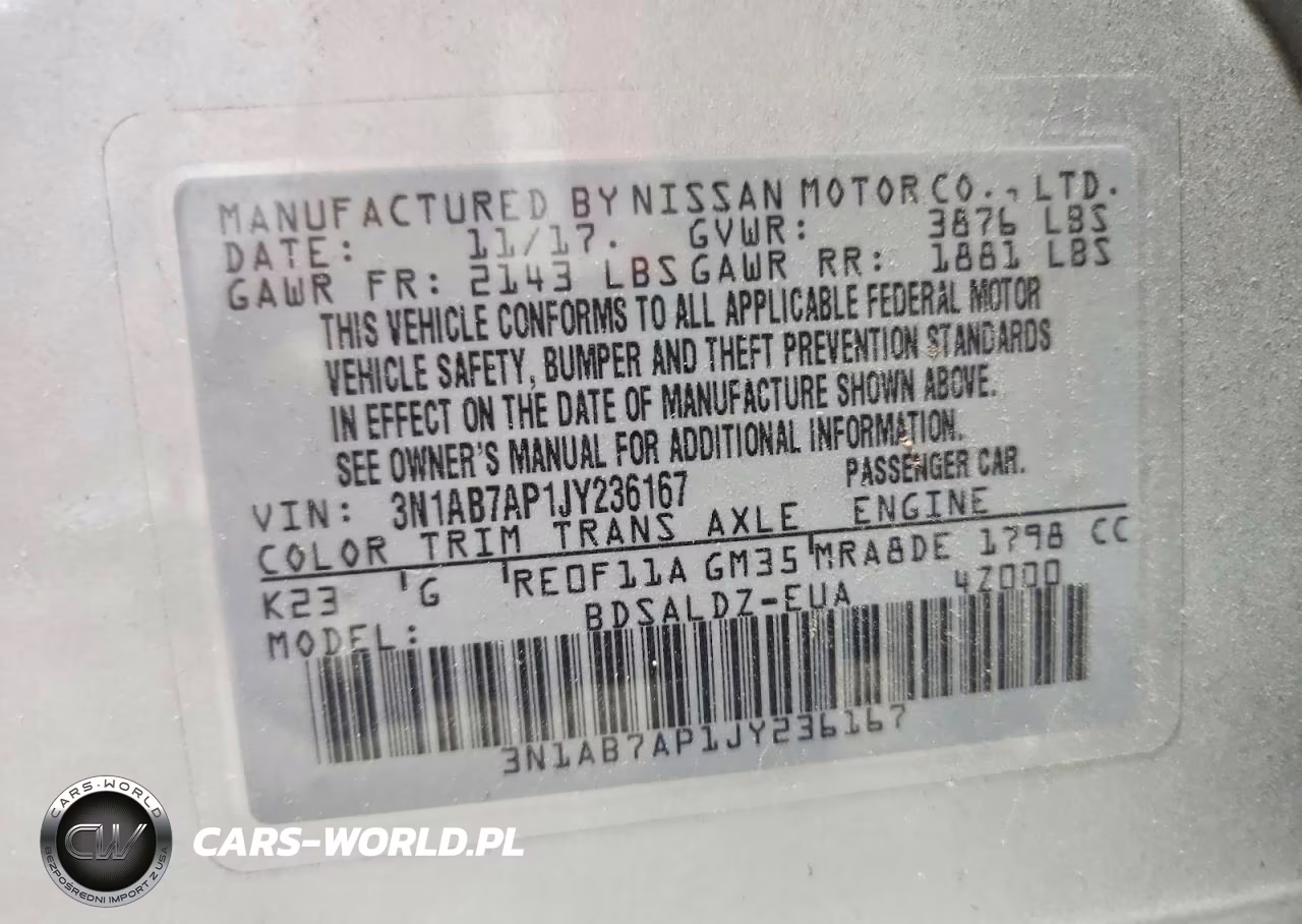2018 Nissan Sentra Sv VIN:3N1AB7AP1JY236167 - 13