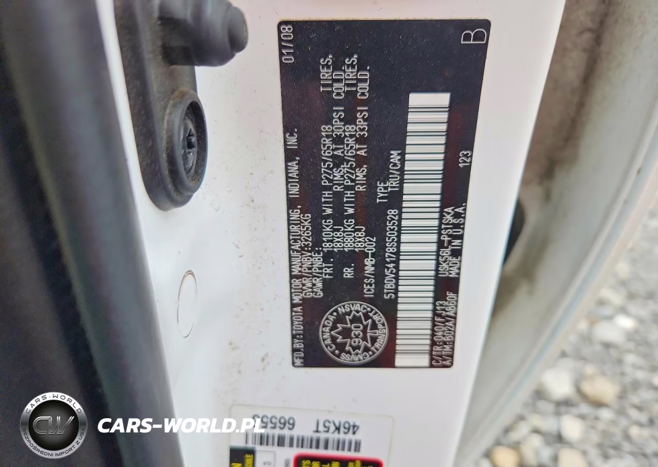 2008 Toyota Tundra Grade VIN:5TBDV54178S503528 - 12