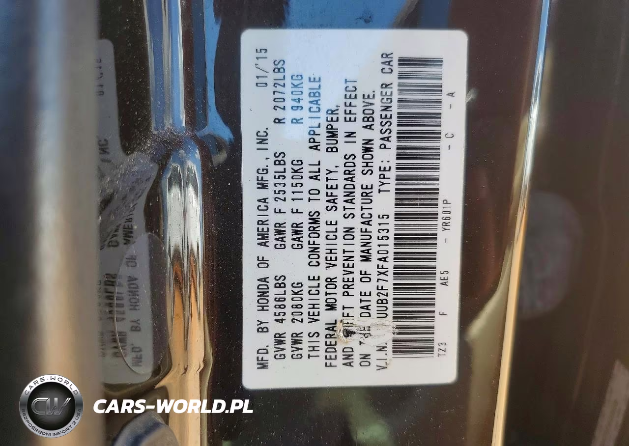 ACURA TLX ADVANC VIN:19UUB2F7XFA015315 - 12