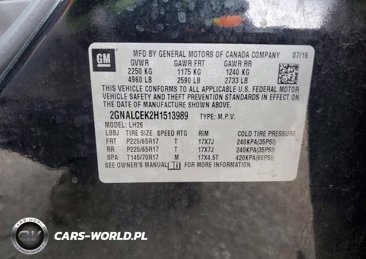 2017 Chevrolet Equinox Lt VIN:2GNALCEK2H1513989 - 13