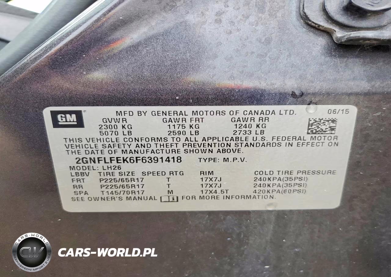 2015 Chevrolet Equinox 1Lt VIN:2GNFLFEK6F6391418 - 12