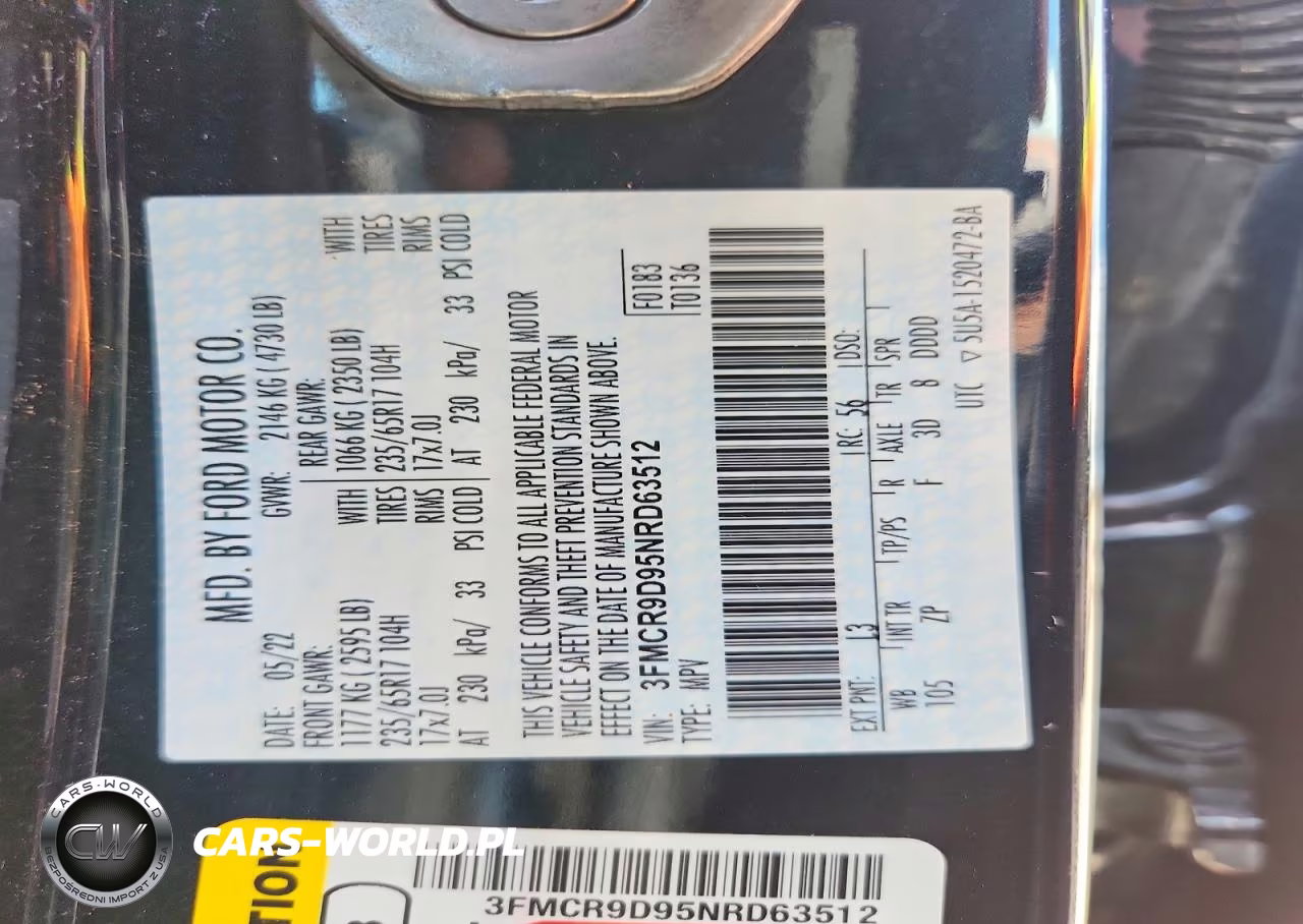 2022 Ford Bronco Sport Badlands VIN:3FMCR9D95NRD63512 - 13