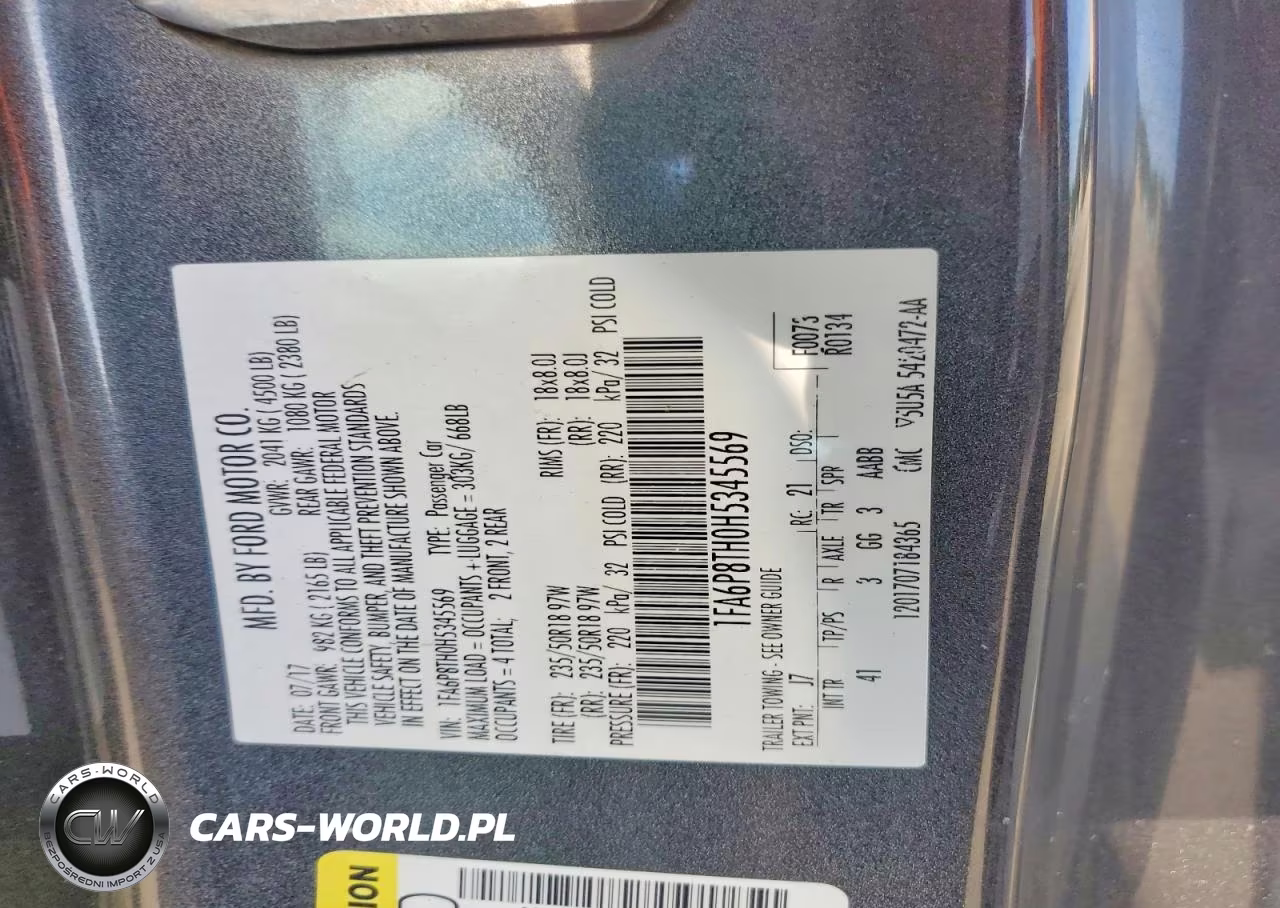 2017 Ford Mustang VIN:1FA6P8TH0H5345569 - 12