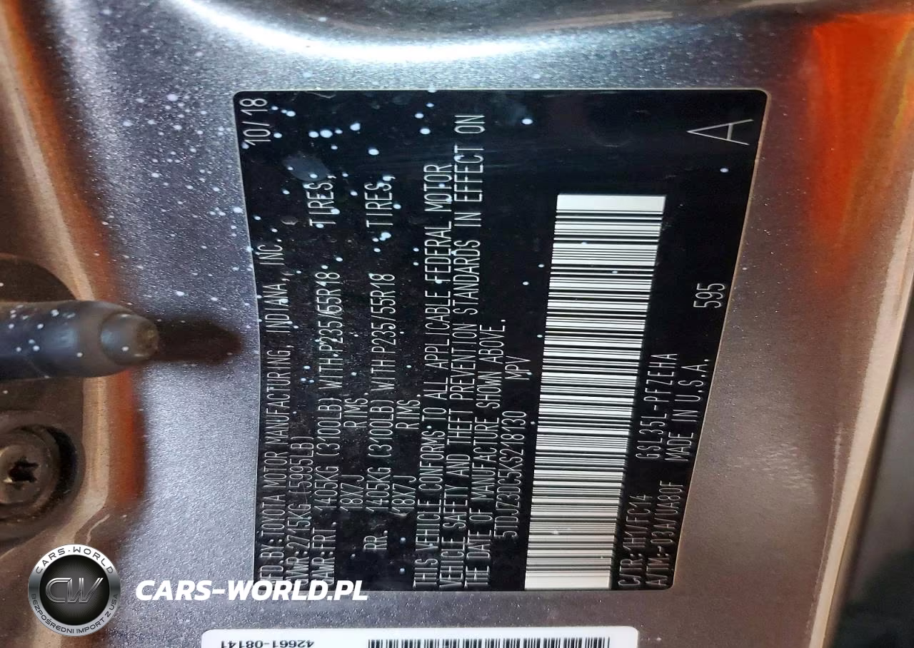 2019 Toyota Sienna Le VIN:5TDJZ3DC5KS218130 - 14