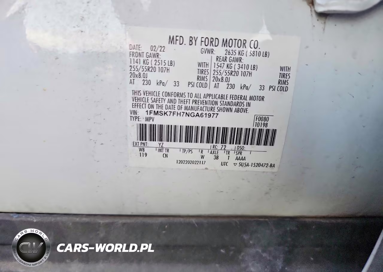 2022 Ford Explorer Limited VIN:1FMSK7FH7NGA61977 - 13
