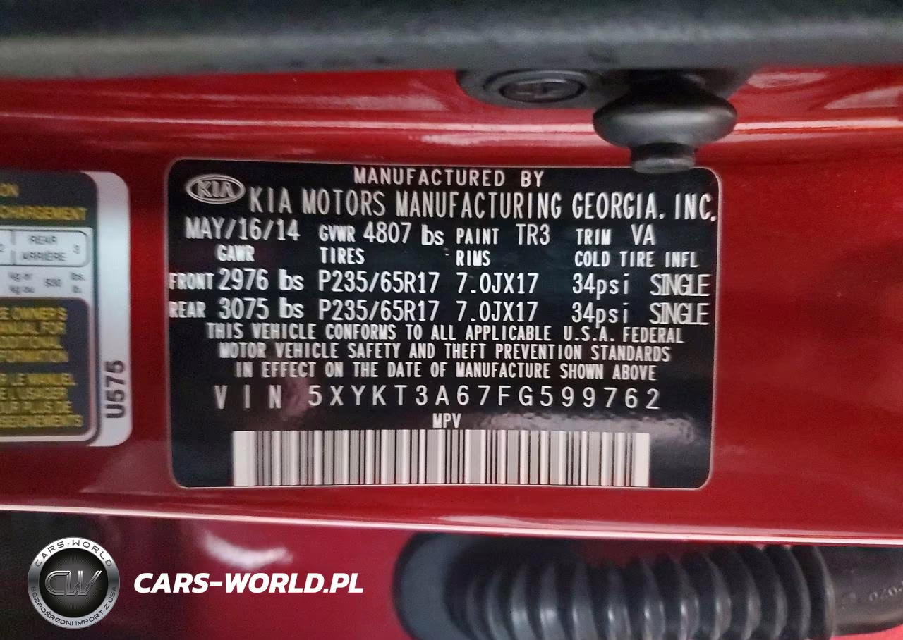 2015 Kia Sorento Lx VIN:5XYKT3A67FG599762 - 13