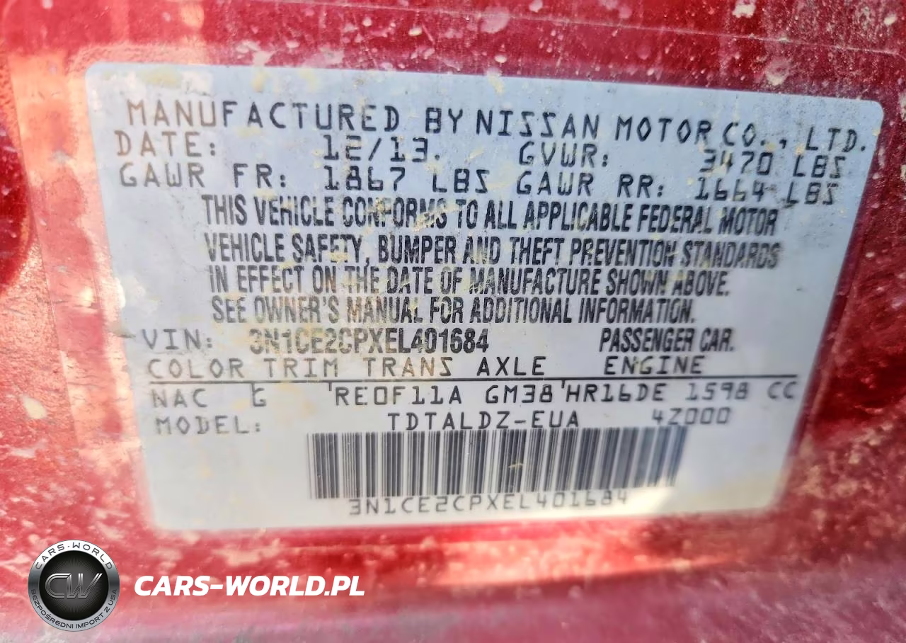 2014 Nissan Versa Note Sv VIN:3N1CE2CPXEL401684 - 13