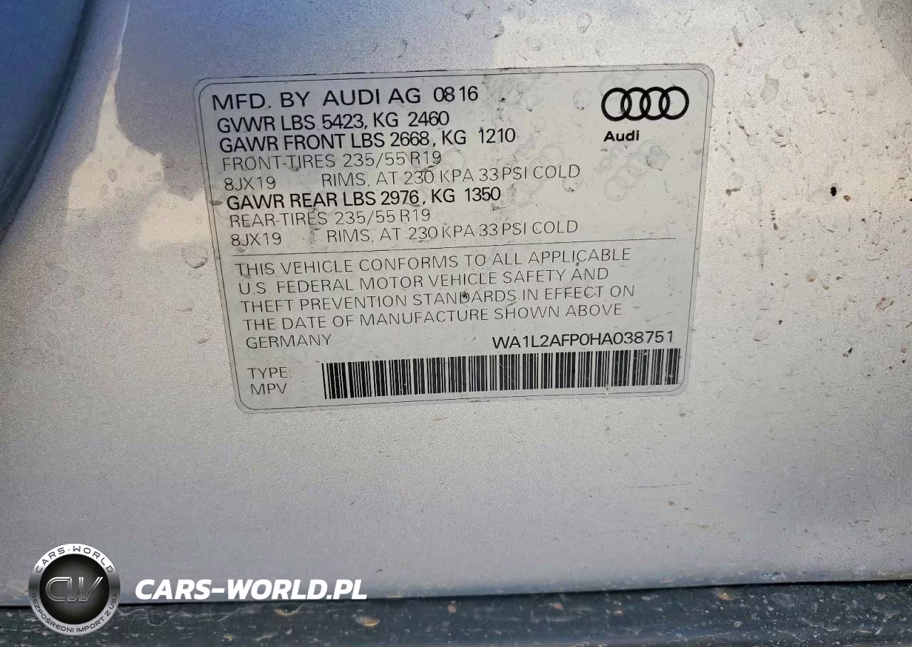 2017 Audi Q5 Premium Plus VIN:WA1L2AFP0HA038751 - 13