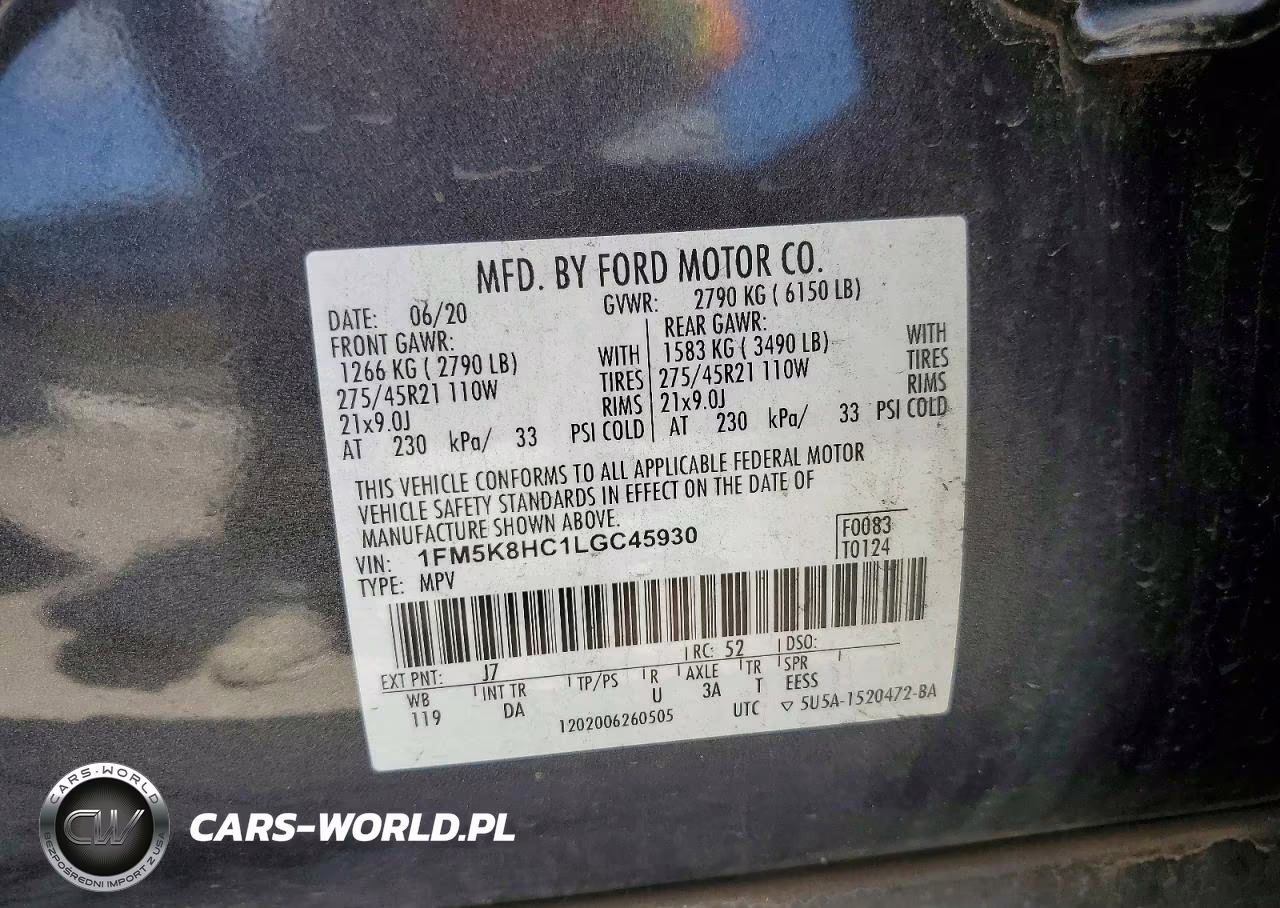 2020 Ford Explorer Platinum VIN:1FM5K8HC1LGC45930 - 13