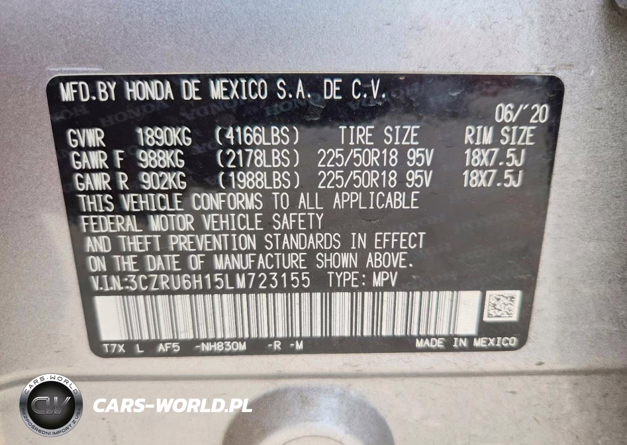 2020 Honda Hr-V Sport VIN:3CZRU6H15LM723155 - 13