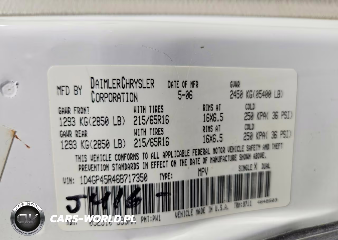 2006 Dodge Caravan Sxt VIN:1D4GP45R46B717350 - 13