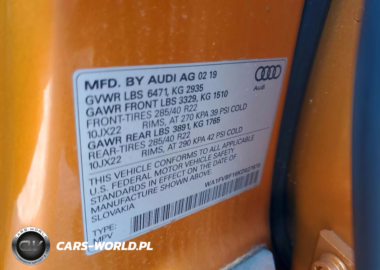 2019 Audi Q8 Prestige S-Line VIN:WA1FVBF16KD027670 - 13