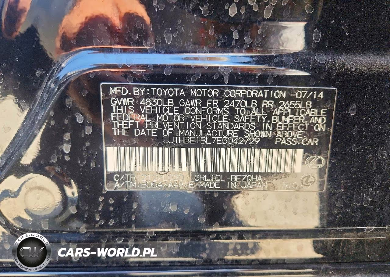 2014 Lexus Gs 350 VIN:JTHBE1BL7E5042729 - 13