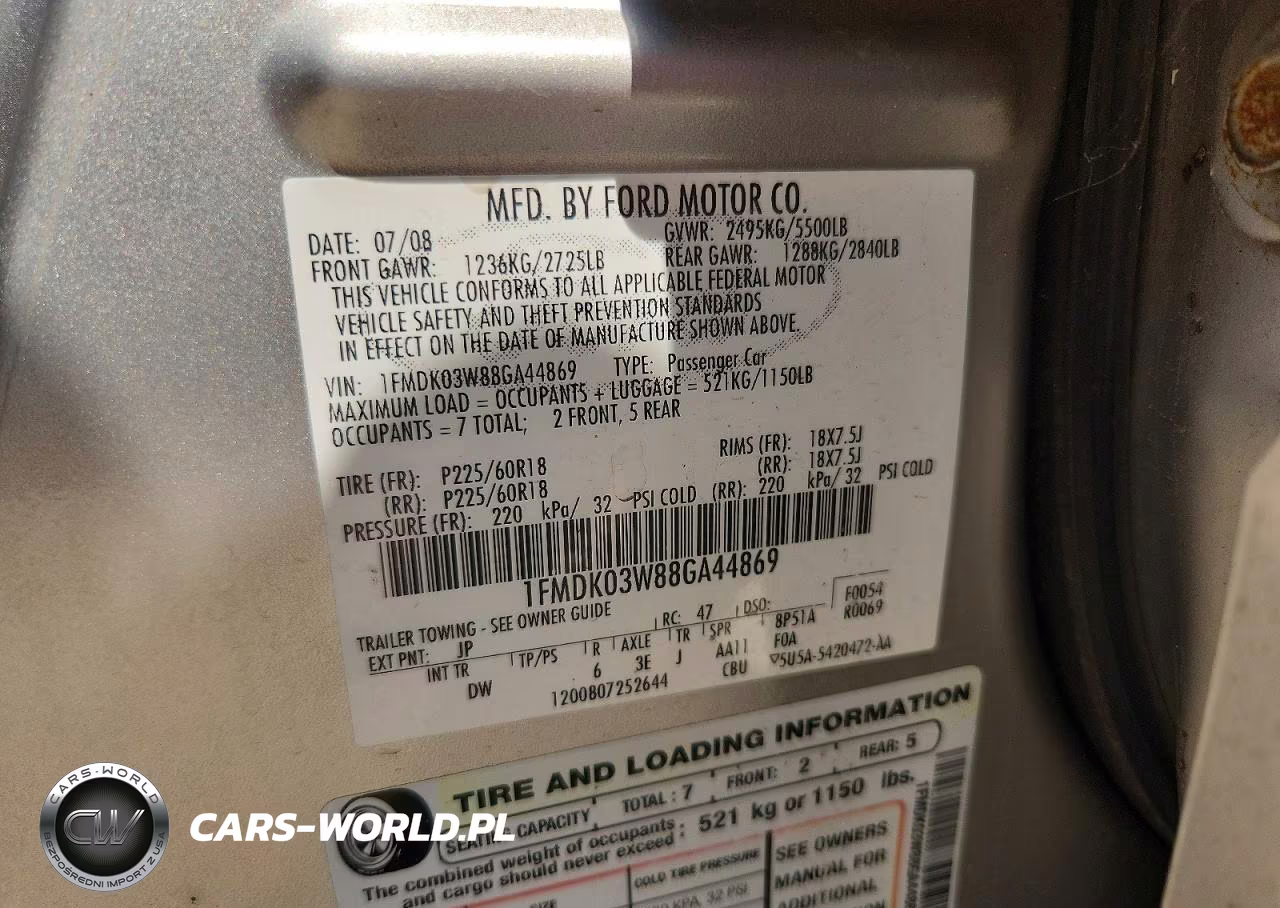 2008 Ford Taurus X Limited VIN:1FMDK03W88GA44869 - 14