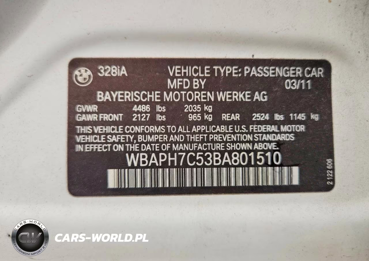 2011 BMW 328 I VIN:WBAPH7C53BA801510 - 12