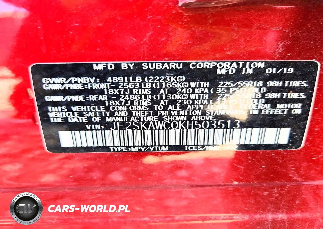 2019 Subaru Forester Touring VIN:JF2SKAWC0KH503513 - 13