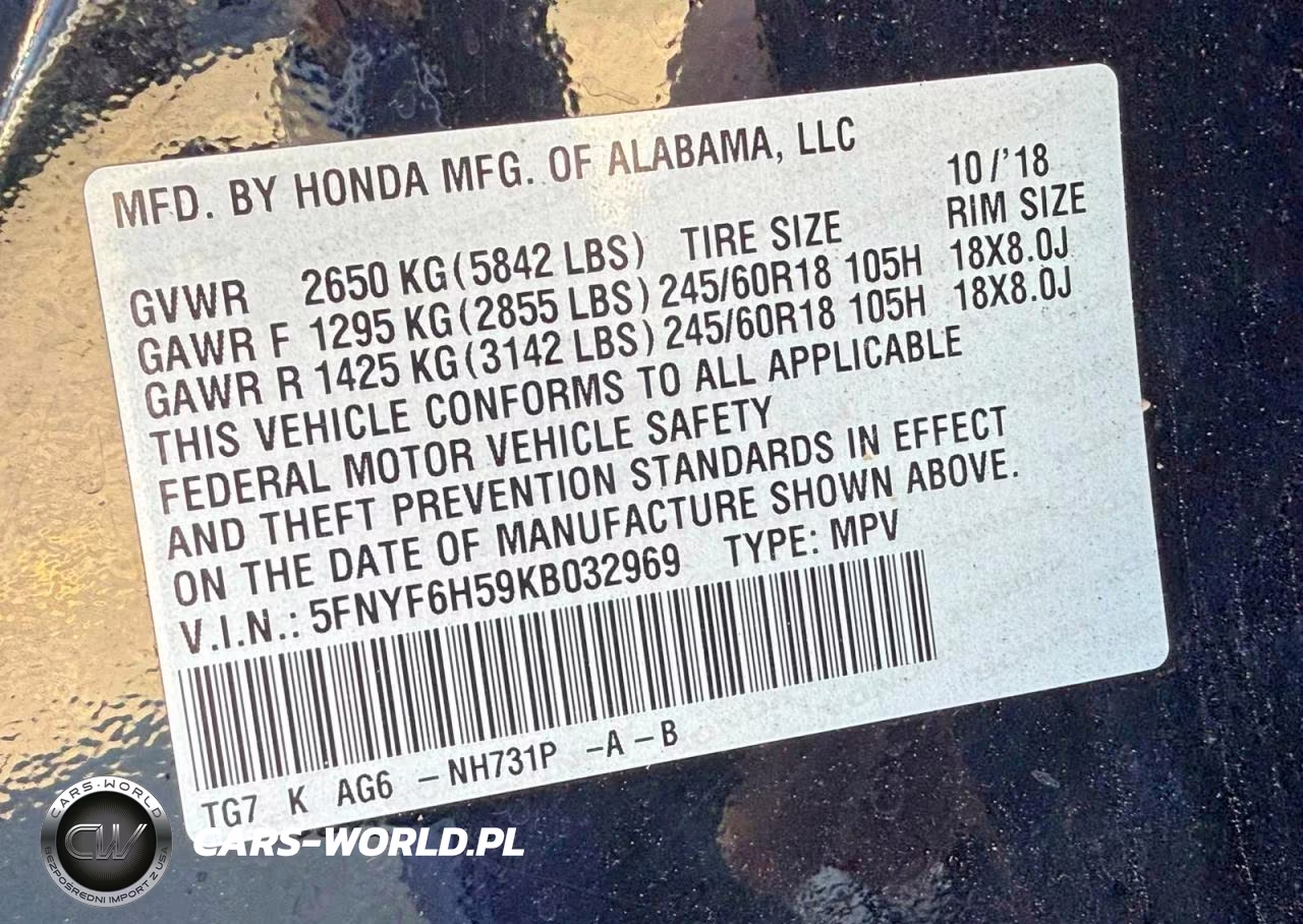 2019 Honda Pilot Exl VIN:5FNYF6H59KB032969 - 11