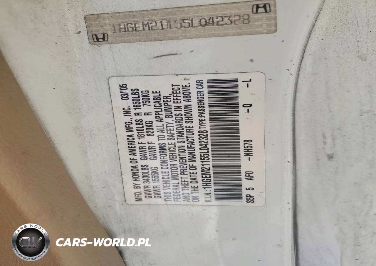 2005 Honda Civic Dx Vp VIN:1HGEM21155L042328 - 12