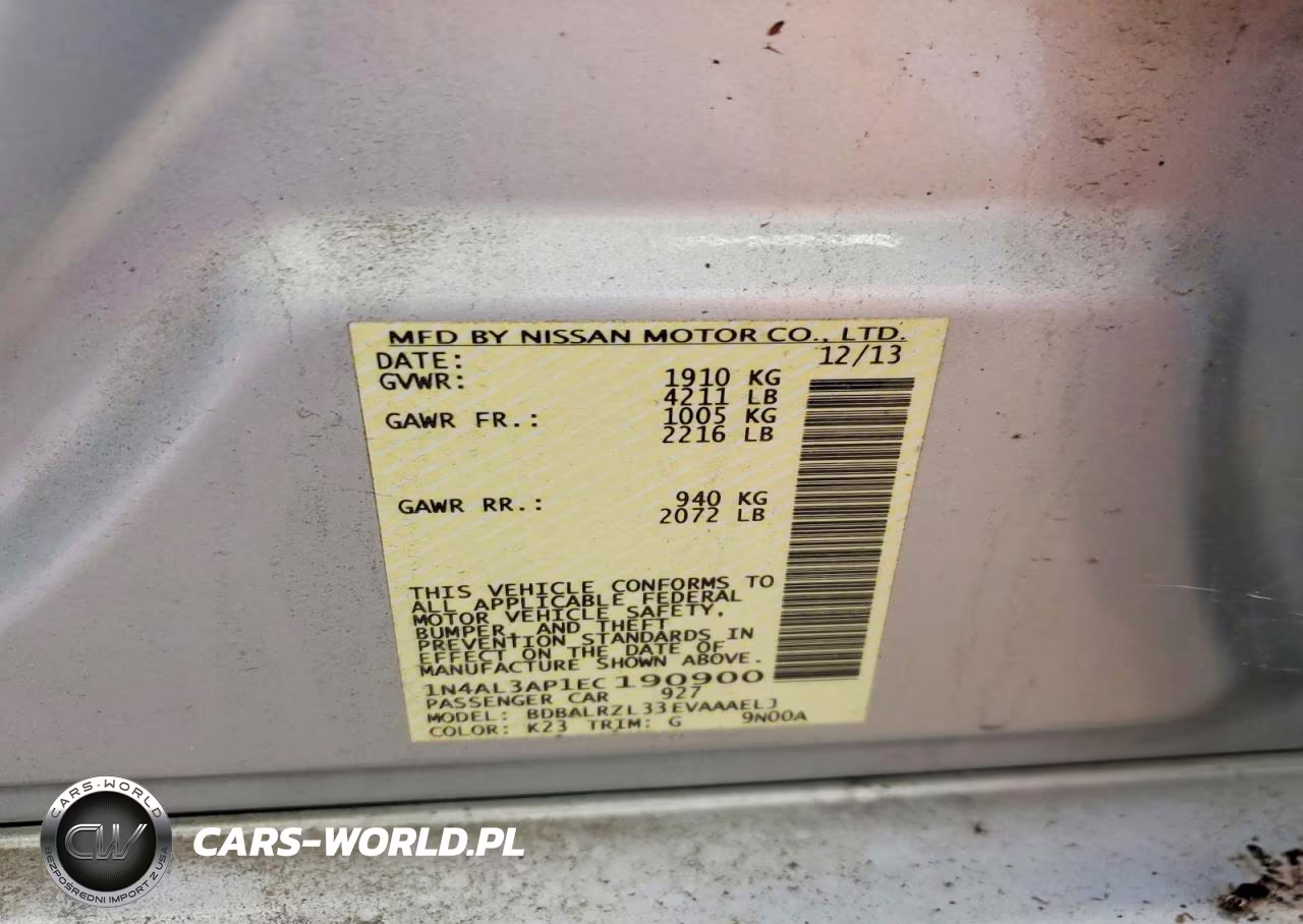 2014 Nissan Altima 2.5 S VIN:1N4AL3AP1EC190900 - 12