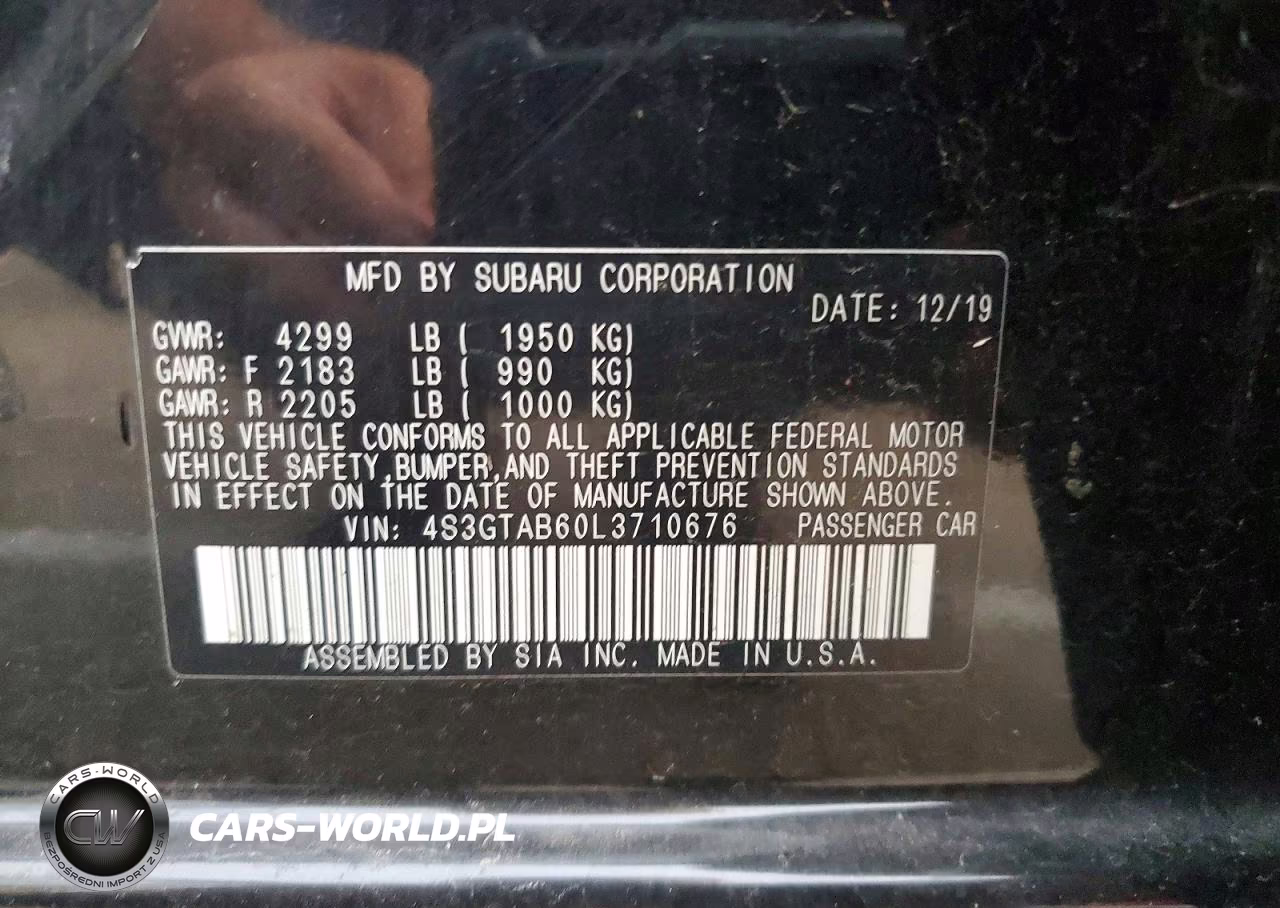 2020 Subaru Impreza VIN:4S3GTAB60L3710676 - 12