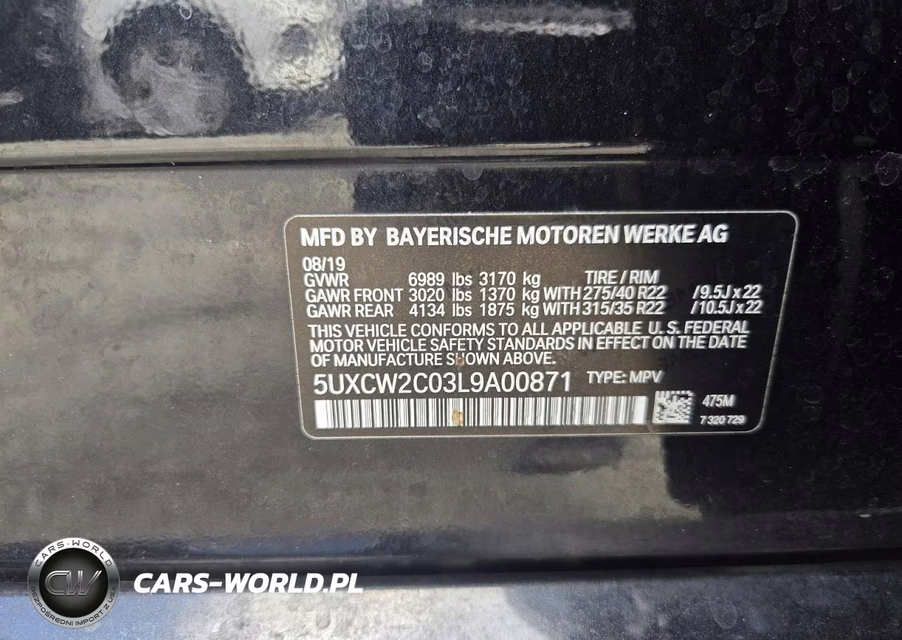 2020 BMW X7 xDrive40I VIN:5UXCW2C03L9A00871 - 10