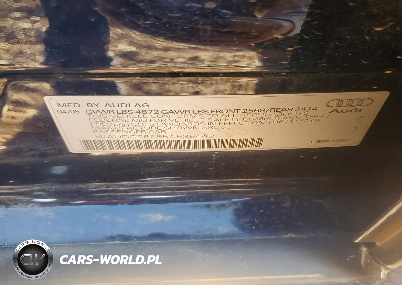 2005 Audi A4 Quattro VIN:WAUDG78E85A536442 - 12