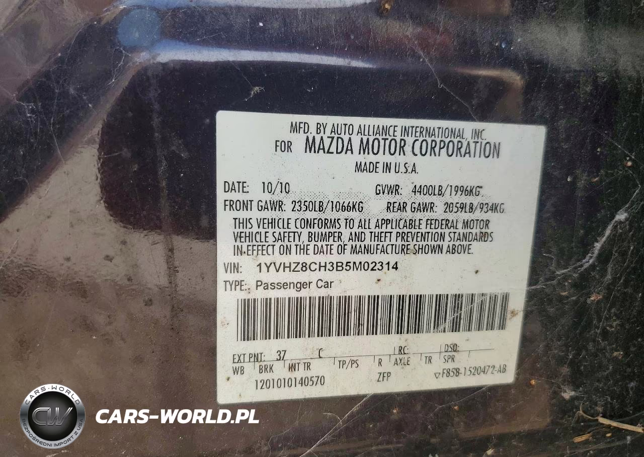 2011 Mazda 6 I VIN:1YVHZ8CH3B5M02314 - 12