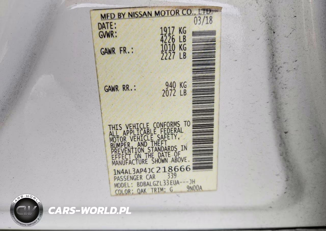 2018 Nissan Altima 2.5 S VIN:1N4AL3AP4JC218666 - 13