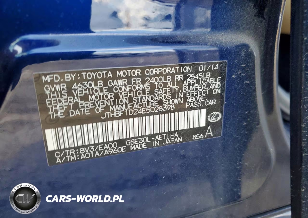 2014 Lexus Is 250 VIN:JTHBF1D24E5028398 - 12