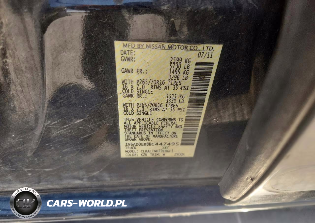 2011 Nissan Frontier S VIN:1N6AD0ER8BC447495 - 12