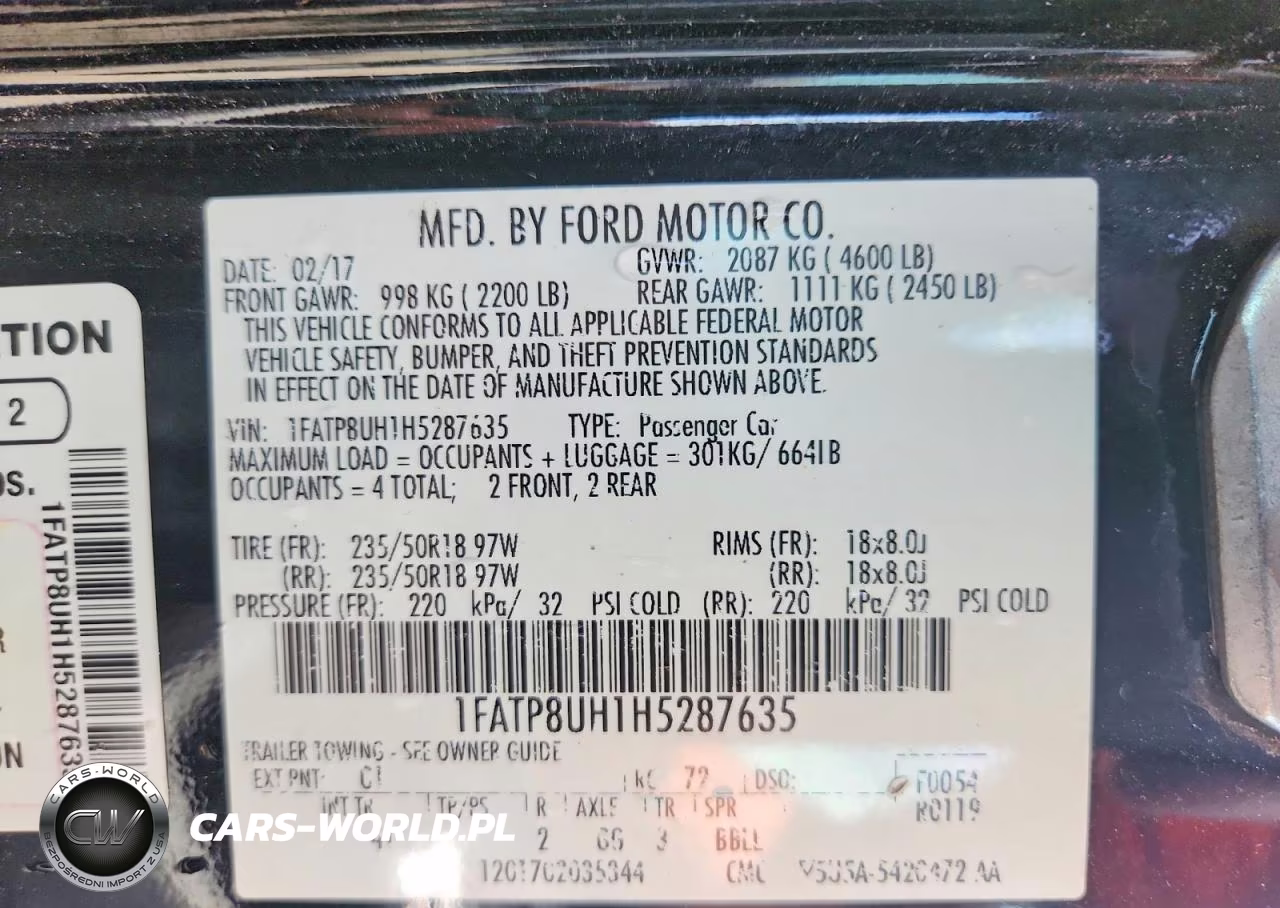 2017 Ford Mustang VIN:1FATP8UH1H5287635 - 13