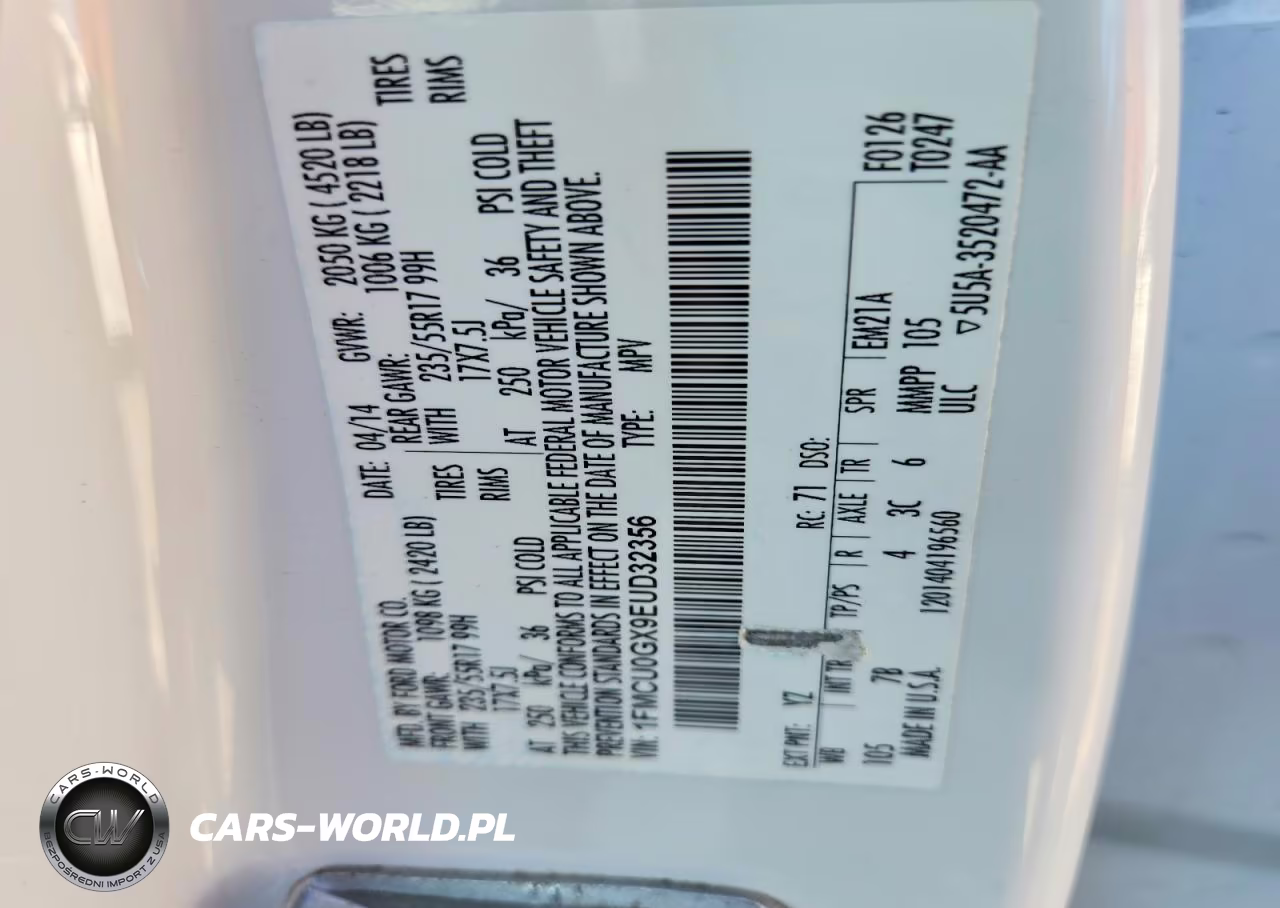 2014 Ford Escape Se VIN:1FMCU0GX9EUD32356 - 12