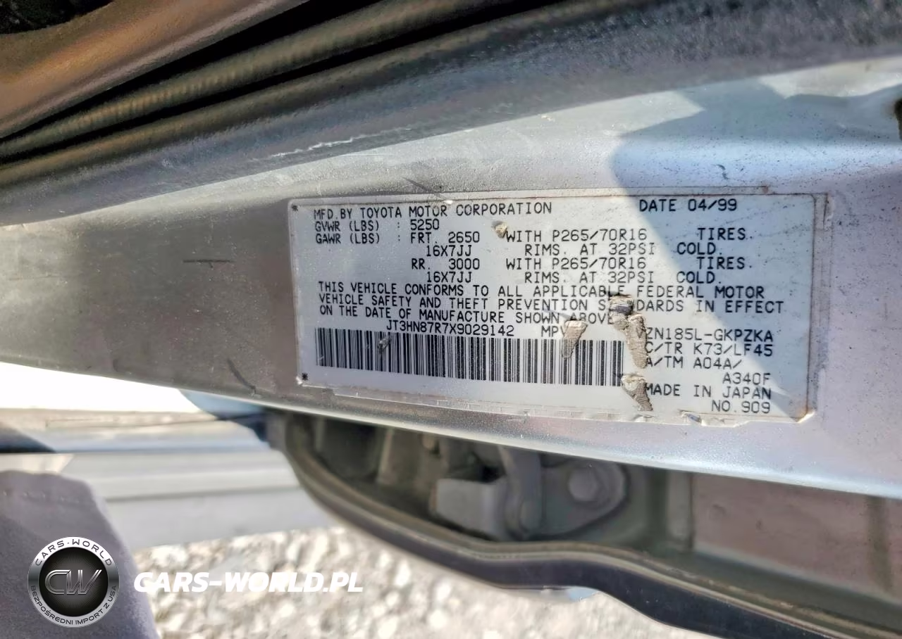1999 Toyota 4Runner Limited VIN:JT3HN87R7X9029142 - 12
