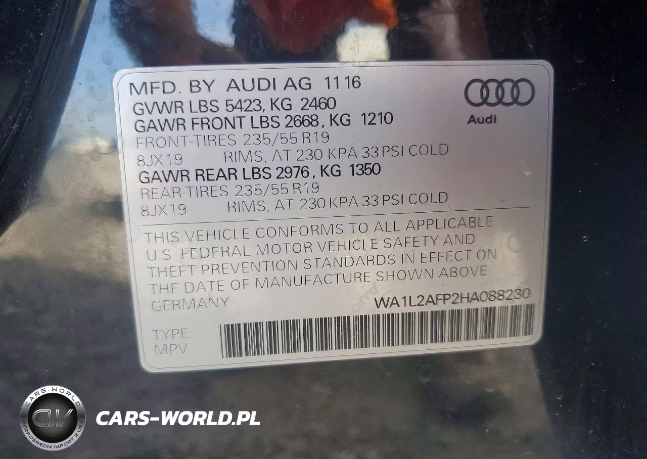 2017 Audi Q5 Premium Plus VIN:WA1L2AFP2HA088230 - 13