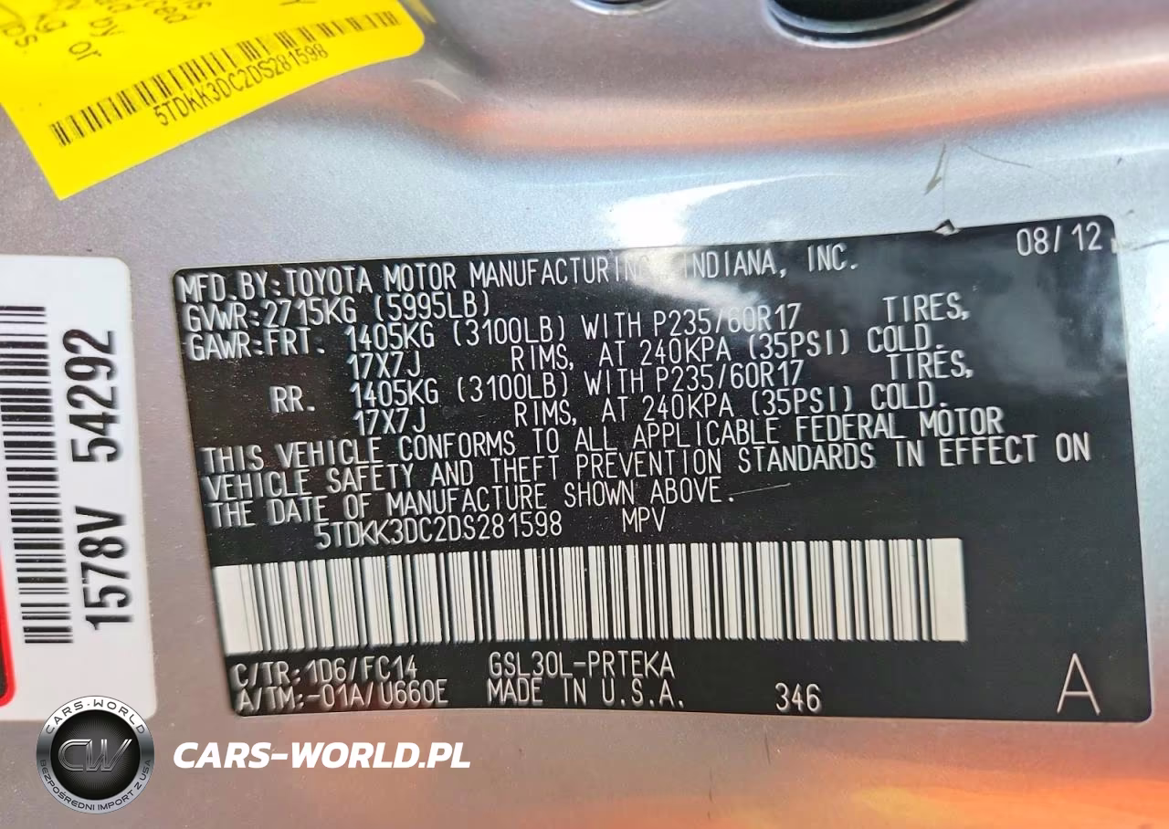 2013 Toyota Sienna Le VIN:5TDKK3DC2DS281598 - 13